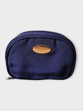 DIOR Vintage Midnight Blue Toiletry Bag with Gold Accent